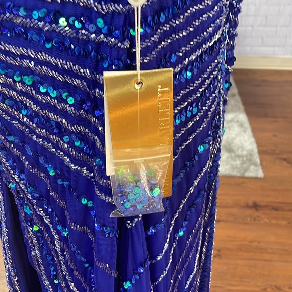 Portia and Scarlett slit skirt one shoulder dress royal Blue SZ 20 - Picture 7 of 7